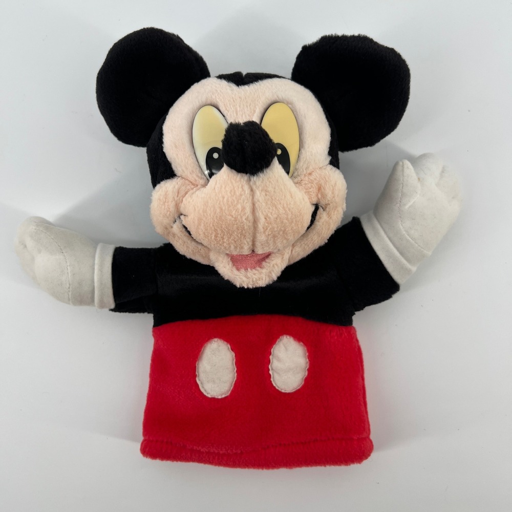 Vintage Mickey Mouse Hand Puppet Mattel Arcotoys Disney Plush 10 Inch